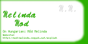 melinda mod business card